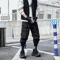 Y2K Black Baggy Cargo Pants — front view