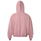 Vintage Zip Suede Oversized Hoodie — front view