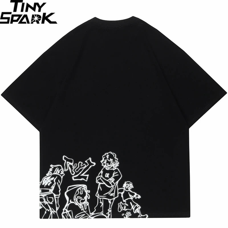 Anime Cartoon Graphic Oversized T-Shirt — back view