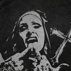 Black Cross Graphic Oversized T-Shirt — front view