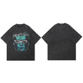 Black Face Faded T-Shirt — fabric close-up