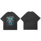 Black Face Faded T-Shirt — fabric close-up