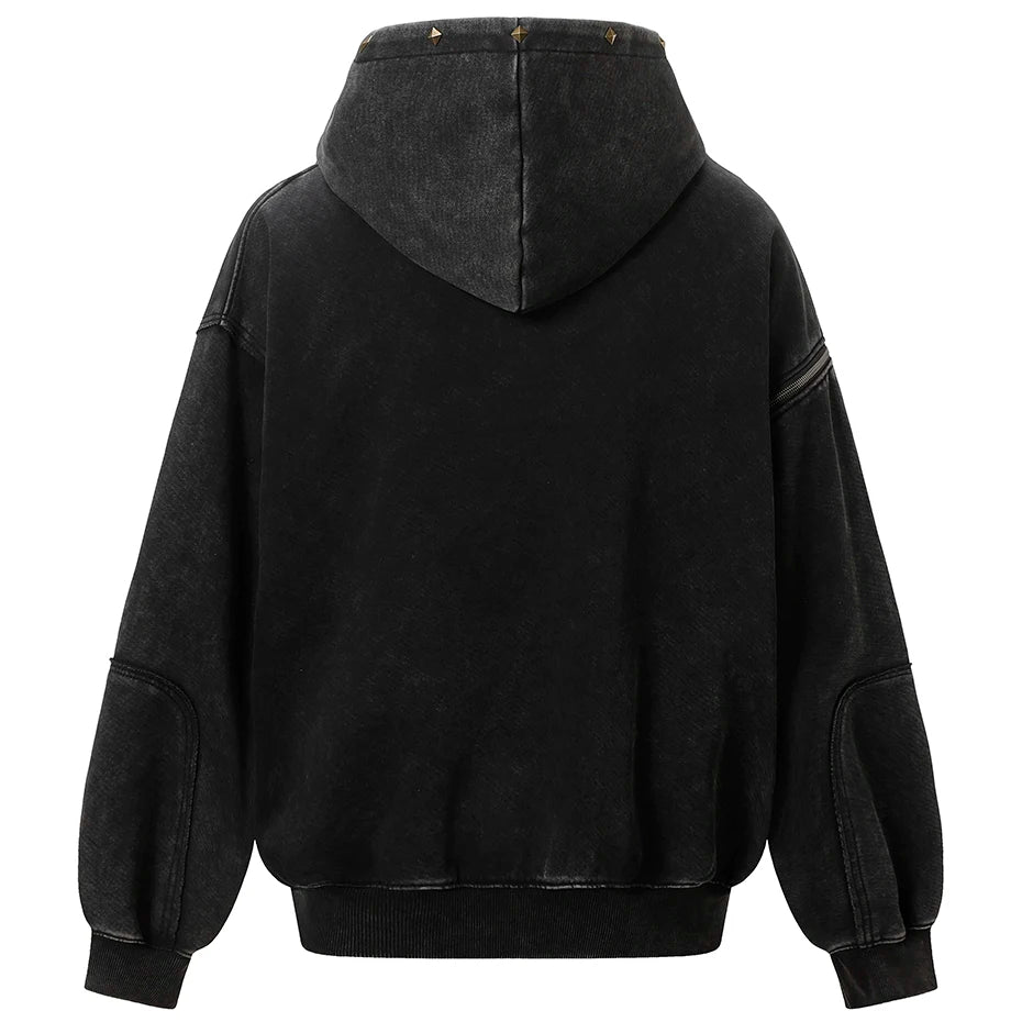 Vintage Zip Oversized Jacket — detail shot