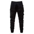 Punk Black Zip Cargo Pants — back view