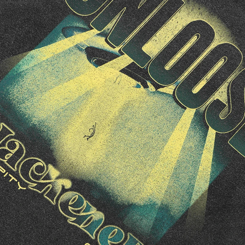 Ufo Retro Black Washed T-Shirt — front view