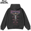 Black Letter Print Hoodie — front view