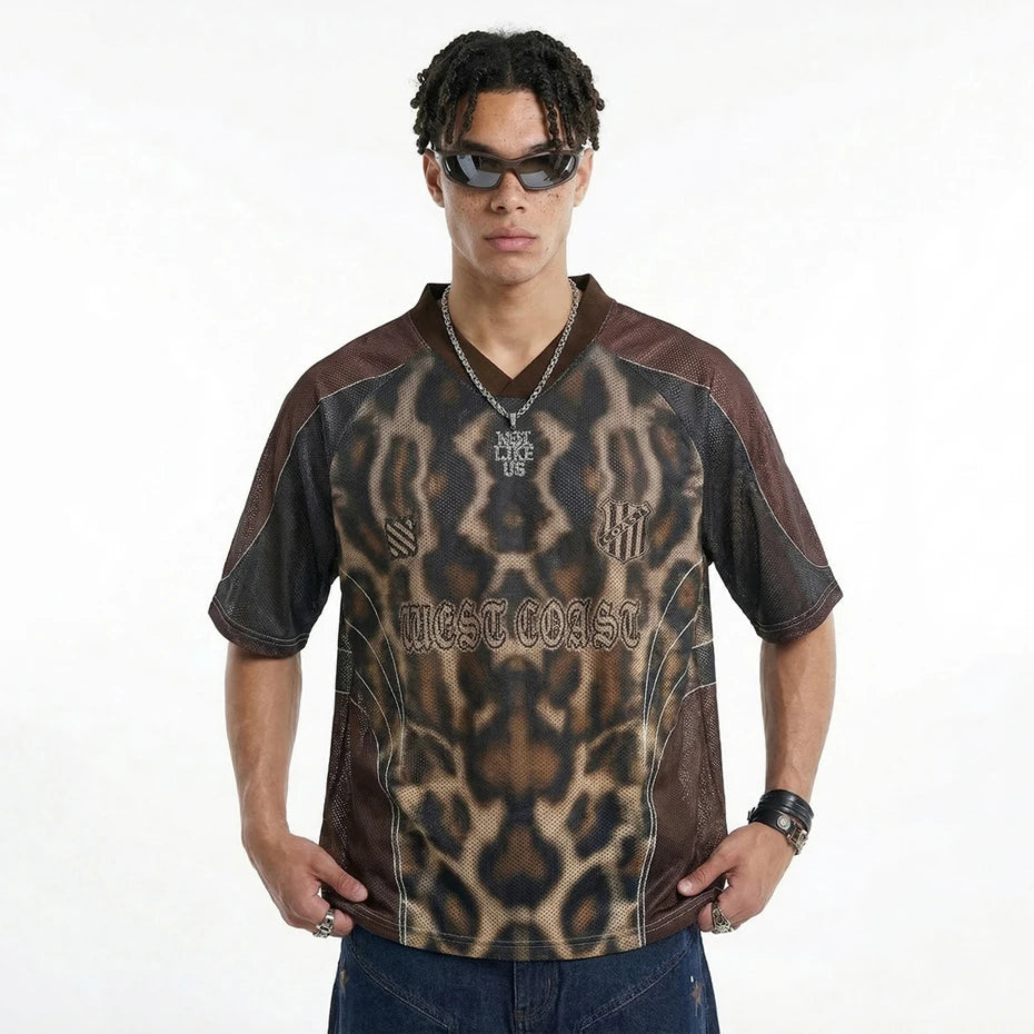 Y2K Vintage Leopard Oversized T-Shirt — back view