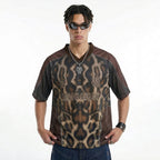 Y2K Vintage Leopard Oversized T-Shirt — back view