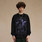 Car Black Graphic Long Sleeve Tee — front view