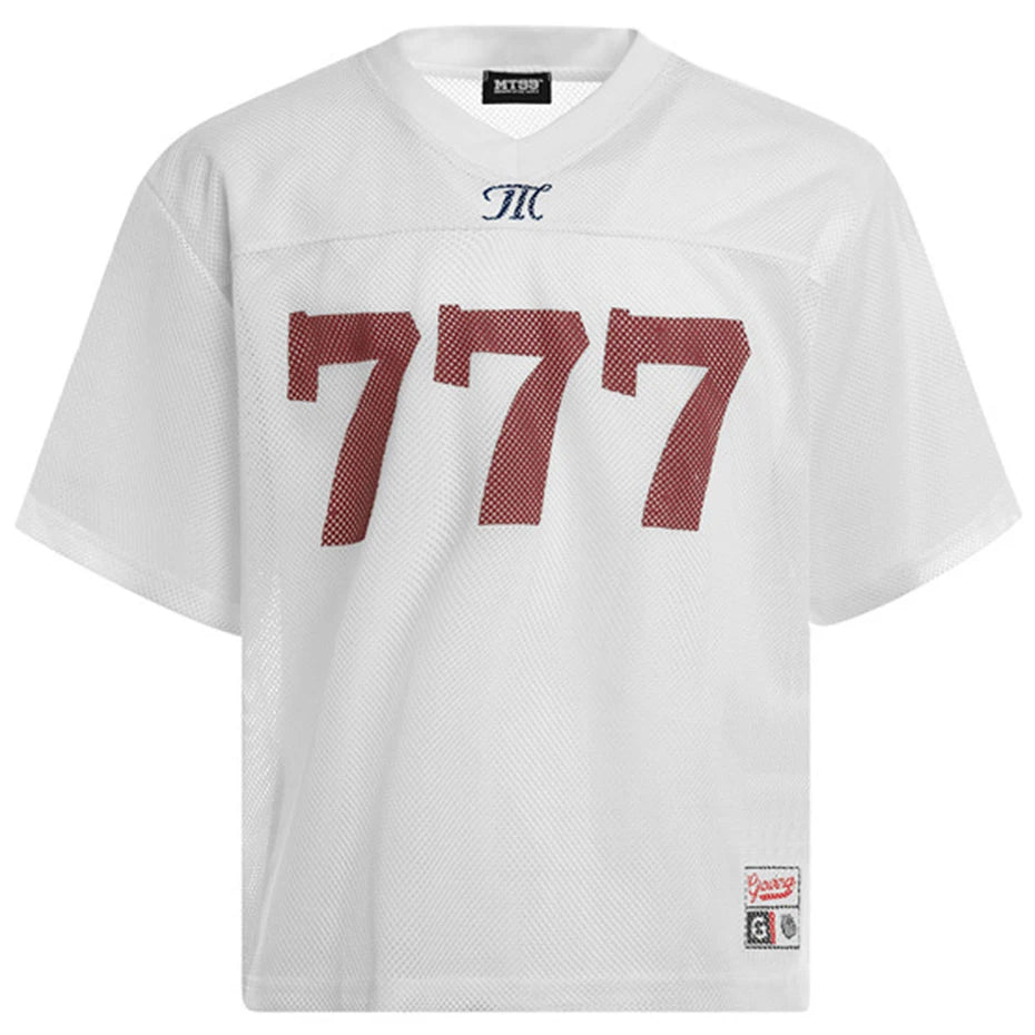 Vintage Graphic Mesh Baggy Jersey — fit shot
