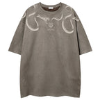 Tshirts Vintage Graphic Suede Oversized T-Shirt — back view