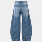 Y2K Vintage Blue Denim Baggy Jeans — detail shot