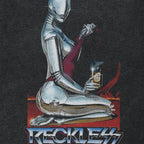 Retro Black Robot Washed T-Shirt — back view