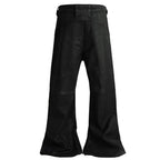 Black Print Denim Flare Jeans — front view