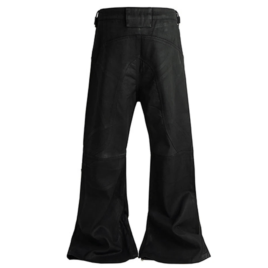 Black Print Denim Flare Jeans — front view