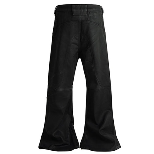 Black Print Denim Flare Jeans — front view
