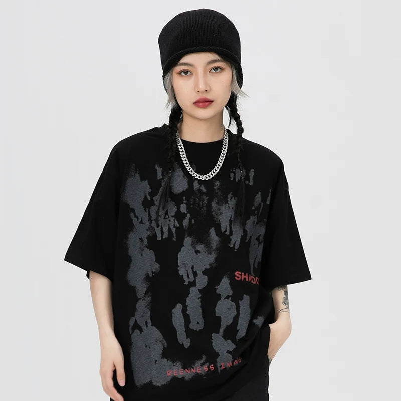 Shadow Letter Print T-Shirt — front view