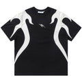 Black Spliced Graphic Oversized T-Shirt — styling shot