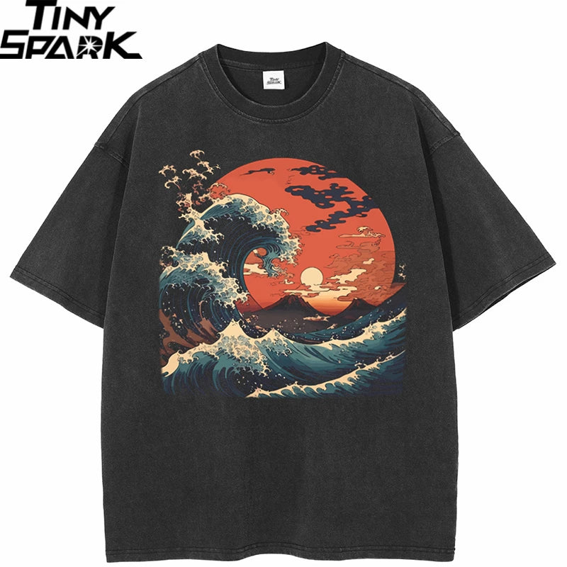 Black Sun Washed T-Shirt — front view
