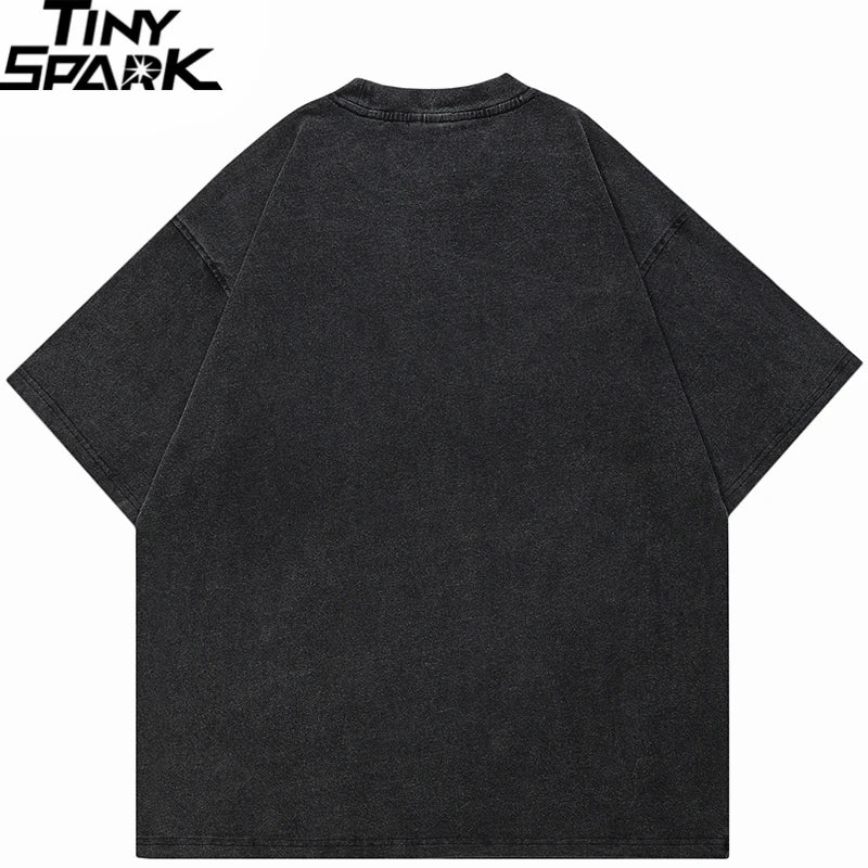 Washed Graphic Print T-Shirt — back view