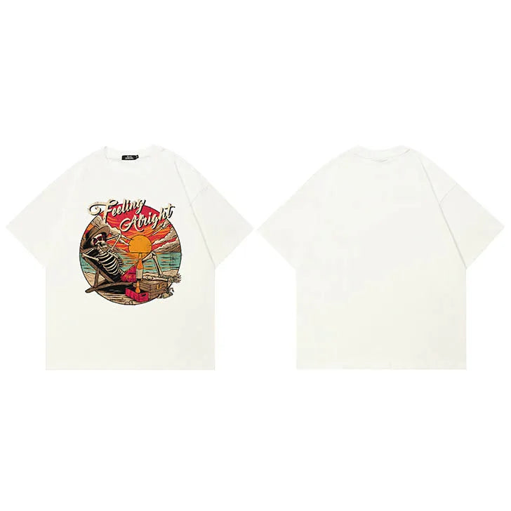 Black Skull Faded T-Shirt — styling shot