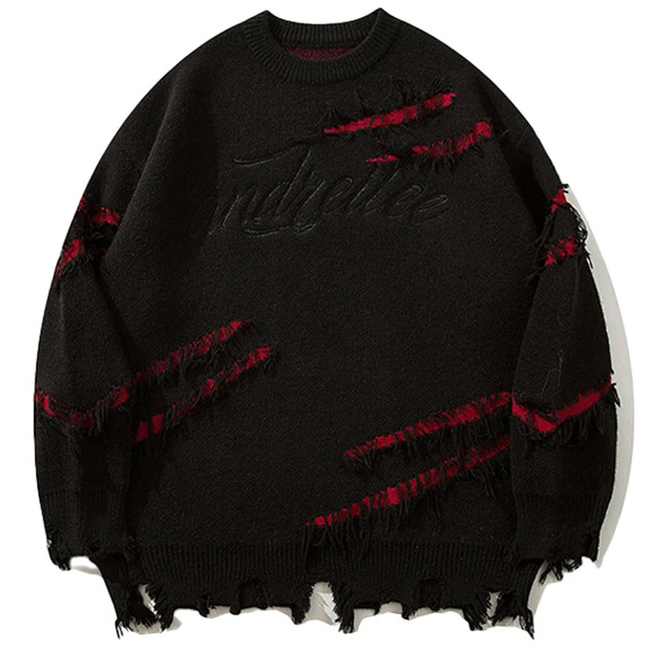 Y2K Knit Oversized Sweater — back view