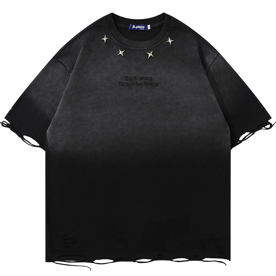Vintage Star Distressed Loose T-Shirt — styling shot