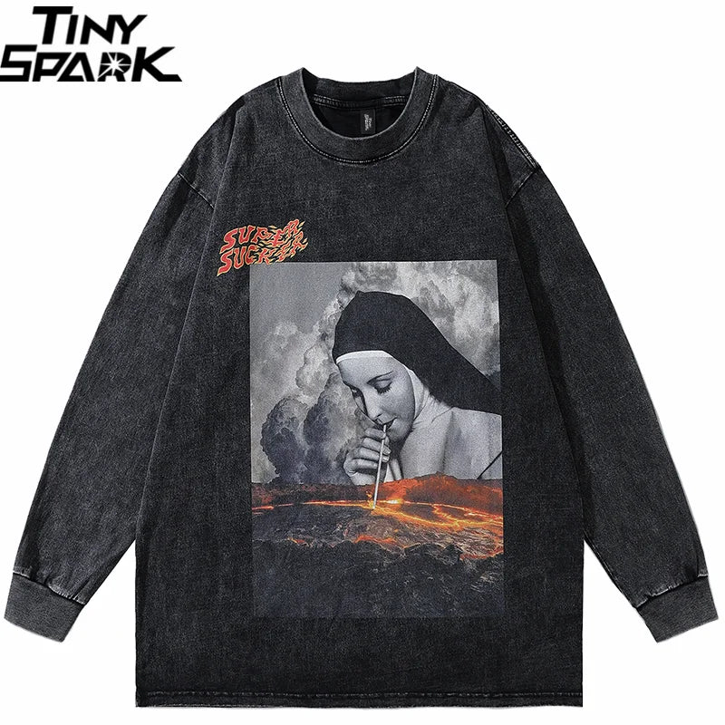 Washed Loose Long Sleeve Tee — front view