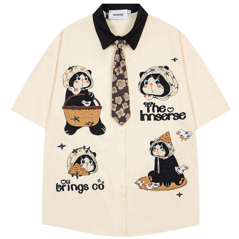Funny Cat Graphic Loose Shirt — styling shot