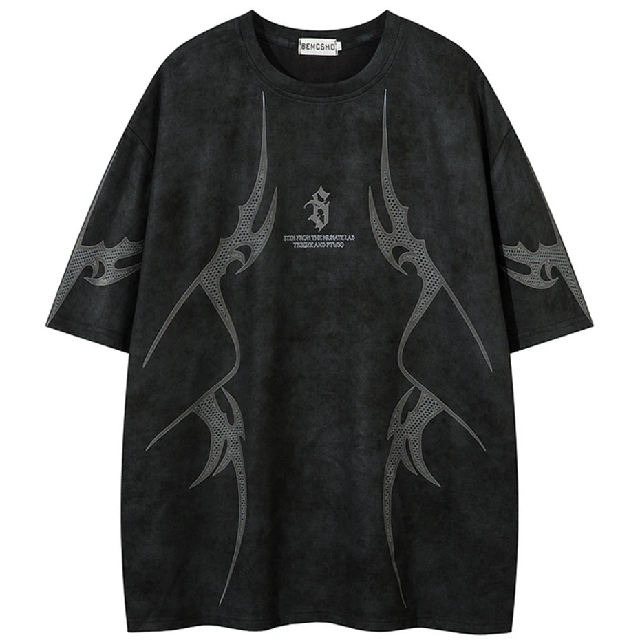 Vintage Graphic Suede Oversized T-Shirt — styling shot