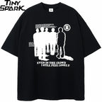 Black Lonely Shadow Graphic T-Shirt — detail shot