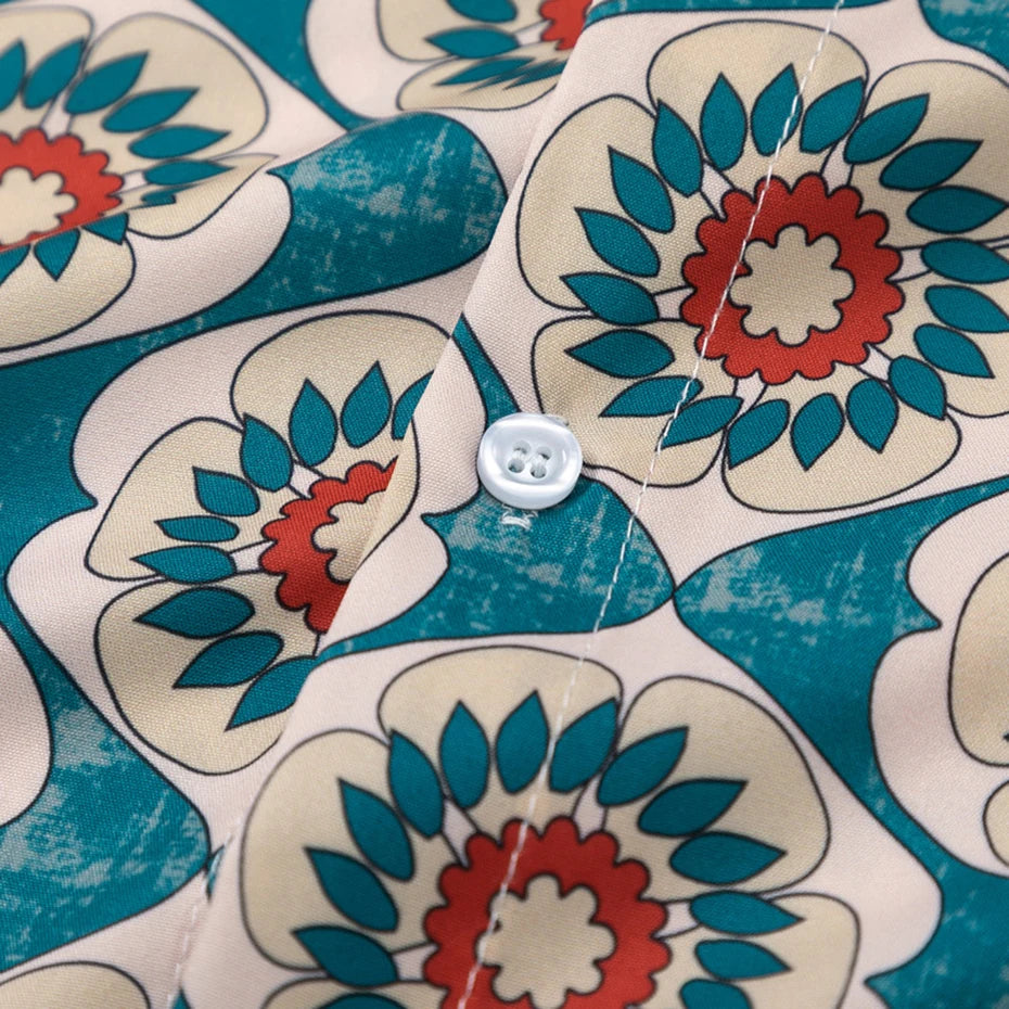 Sleeve Vintage Graphic Loose Shirt — detail shot