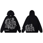 Pink Cartoon Anime Graphic Hoodie — styling shot