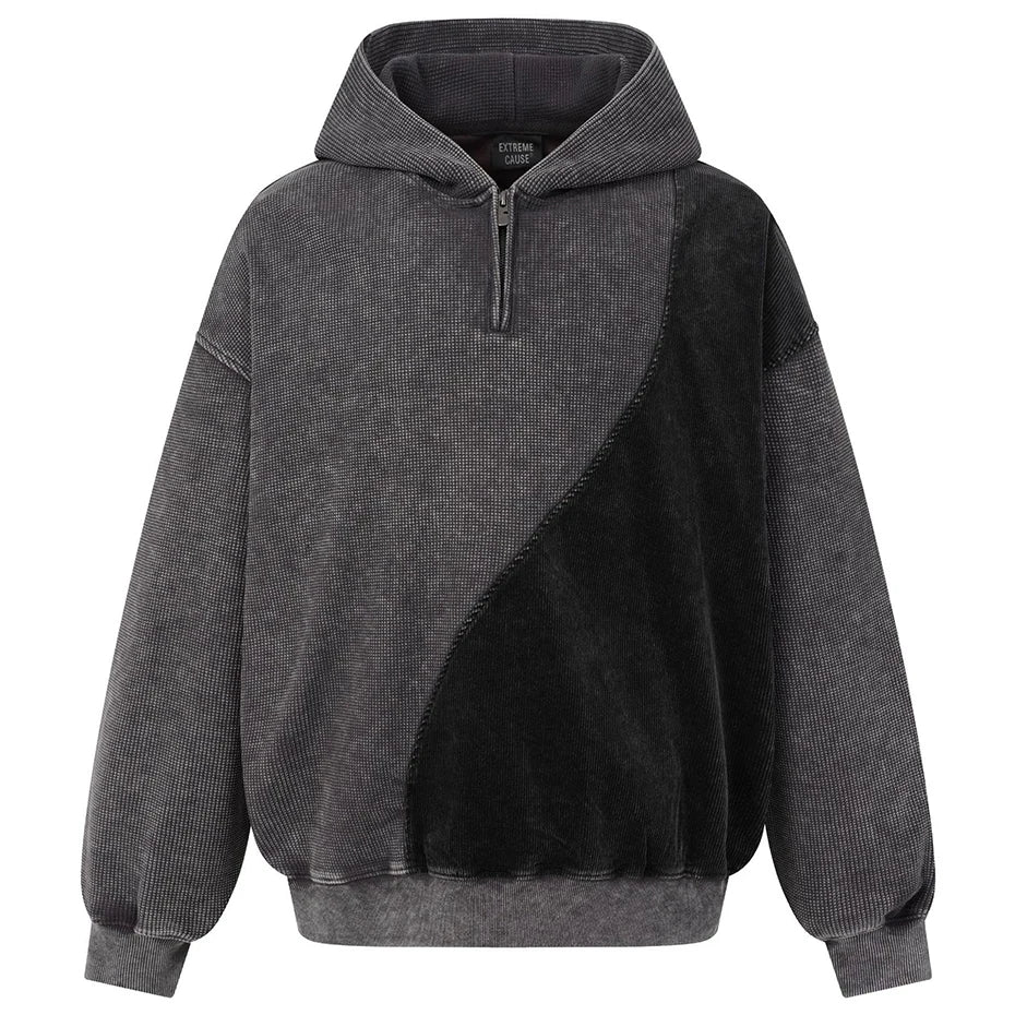 Vintage Color Block Oversized Hoodie — styling shot