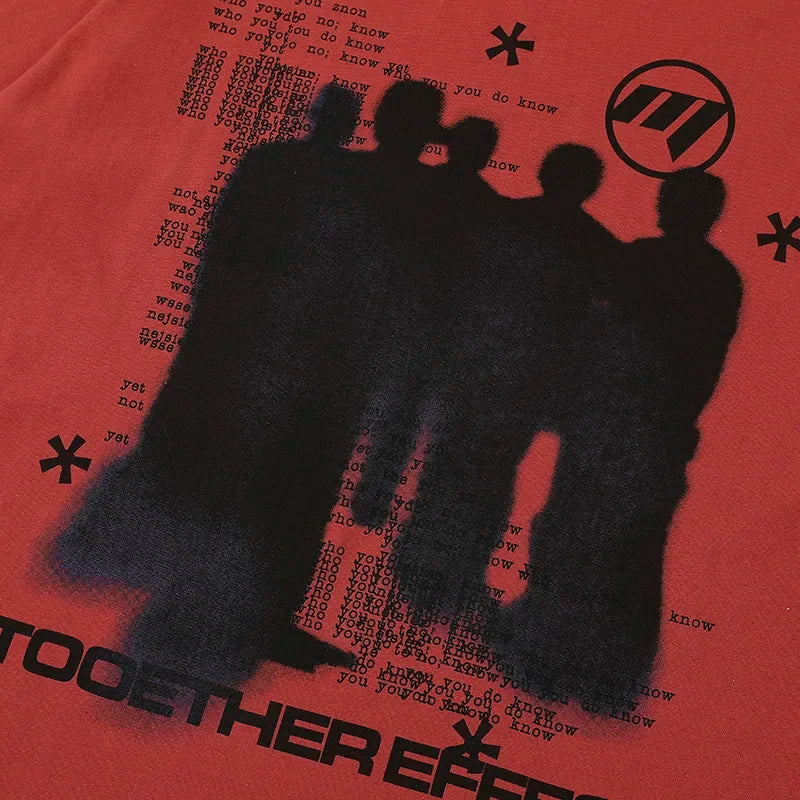 Shadow Graphic Loose T-Shirt — back view