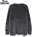 Y2K Gradient Graphic Knit Sweater — fit shot