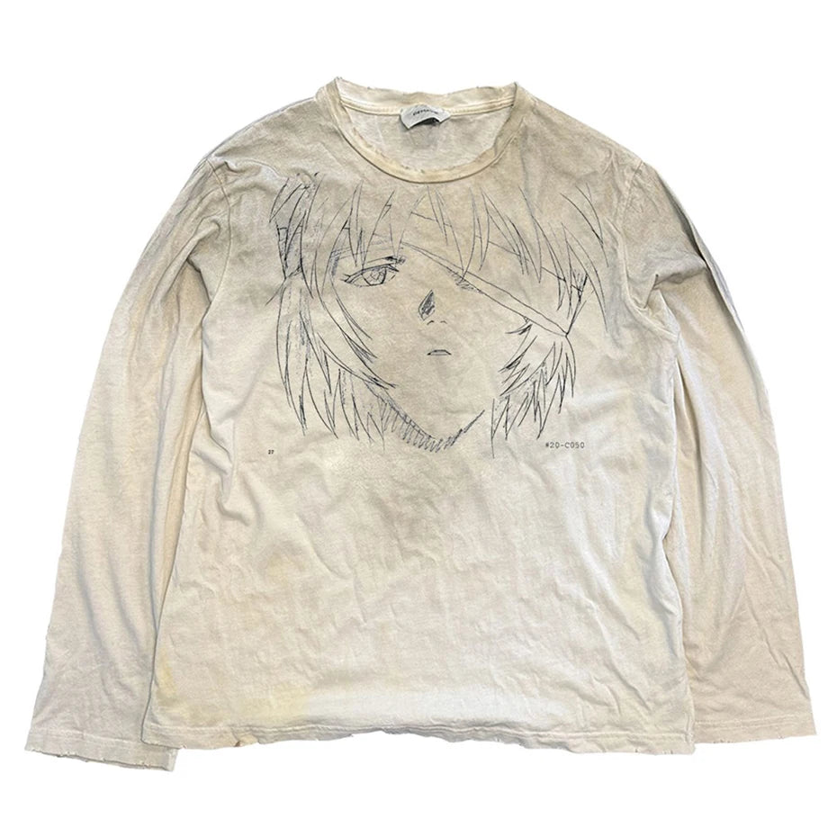 Vintage Anime Graphic Oversized T-Shirt — back view