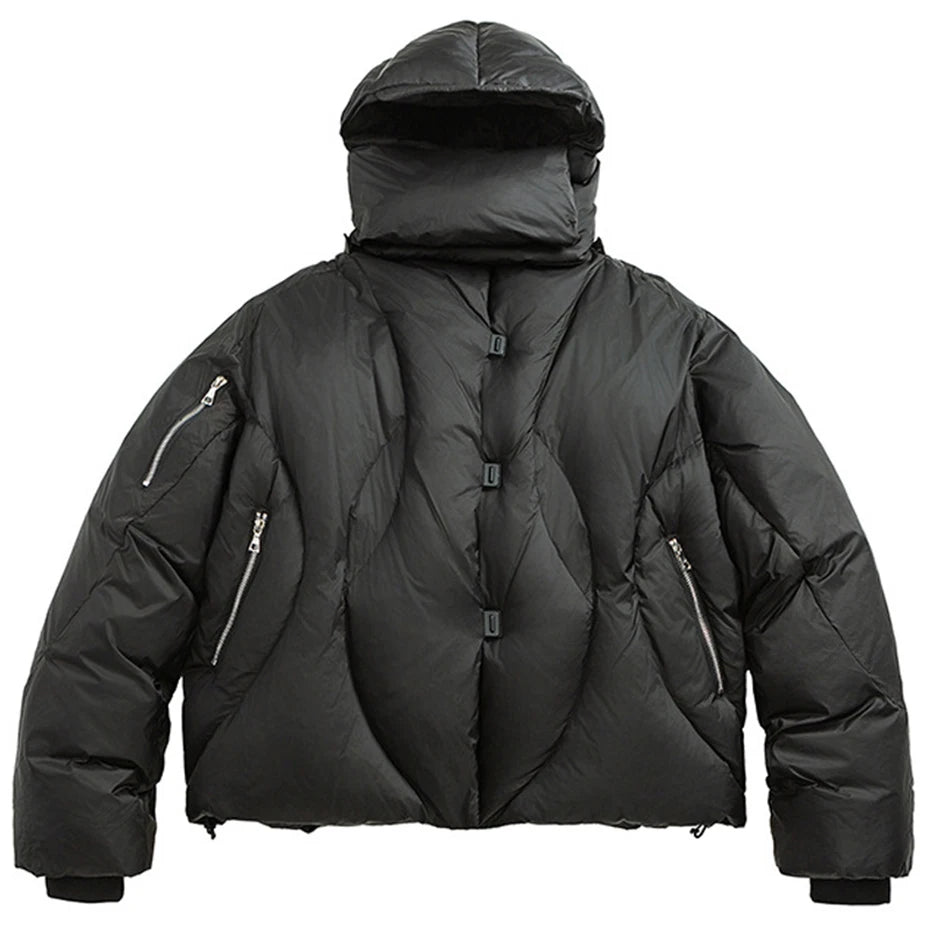 White Padded Puffer Jacket — detail shot