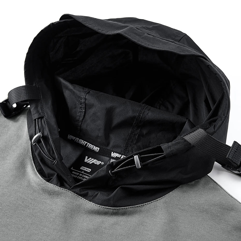 Techwear Hooded Oversized T-Shirt — back view