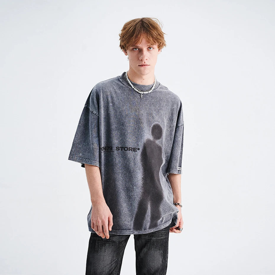 Vintage Shadow Washed Loose T-Shirt — fit shot