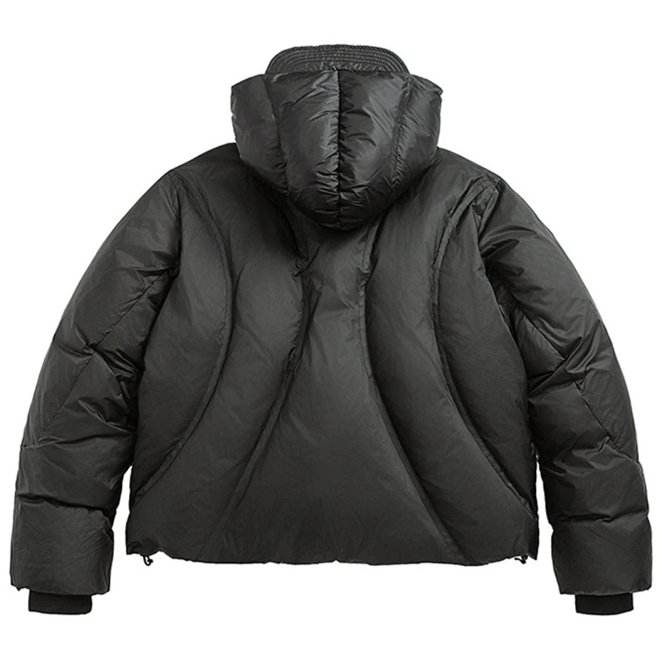 White Padded Puffer Jacket — fit shot