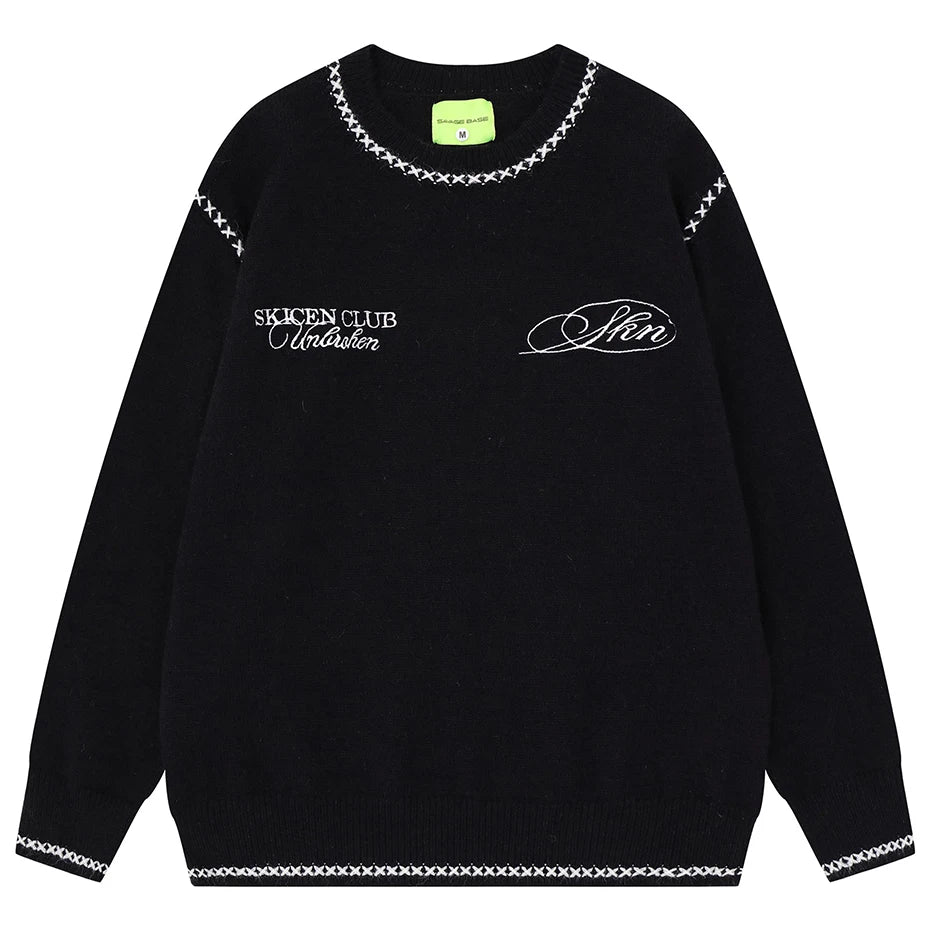 Sweaters Vintage Knit Oversized Sweater — back view