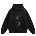 Hooded Cat Print Hoodie — fabric close-up