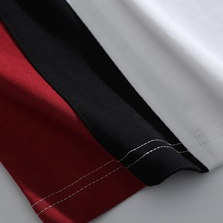 Shirts Vintage Color Block Oversized T-Shirt — fabric close-up