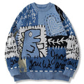 Sweaters Y2K Graphic Knit Oversized Sweater — styling shot