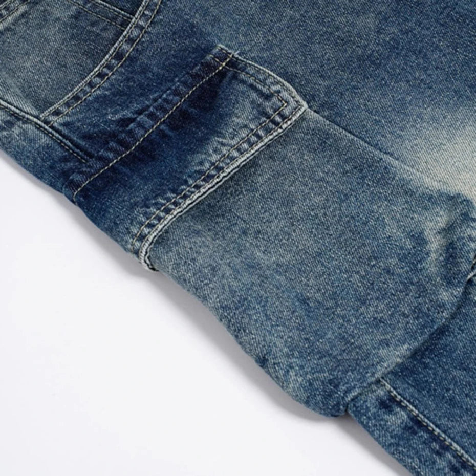 Side Vintage Denim Baggy Jeans — detail shot