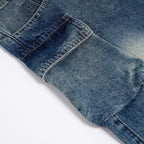 Side Vintage Denim Baggy Jeans — detail shot