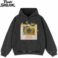 Washed Black Eye Graphic Oversized Hoodie — front view