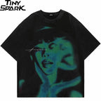 Shadow Graphic Oversized T-Shirt — front view