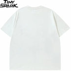 Y2K Black Anime Cartoon Graphic T-Shirt — fit shot